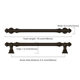 Asidrama 10 Pack 6.3 Inch(160mm) Matte Black Kitchen Cabinet Handles, Cabinet Pulls Kitchen Cabinet Hardware for Cupboard Drawer Pulls