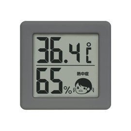 dretec Thermo-Hygrometer, Thermometer, Hygrometer, Digital, Heatstroke, Flu, Small, Compact, Dark Gray