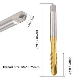 MACHSWON Spiralgewindebohrer zum Bohren und Gewindeschneiden, Aluminium-Schneideisen, Stahl, gewöhnlicher Stahl, Nichteisenmetalle und Hartplastik, H2, 3 Rillen, HSS, metrische Gewindebohrer, M6 x