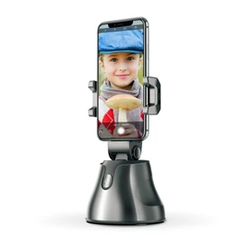 Auto Face Tracking Tripod, 360° Rotation Smart Tracking Phone Holder, Selfie Tracking Stand for Phone, for Video Recording Vlog Live Steaming, Rechargeable Battery