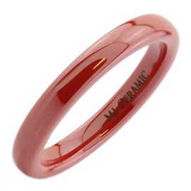 MJ Metals Jewelry Classic Red Ceramic 3mm Wedding Band High Polish COMFORT FIT Ring Size 7