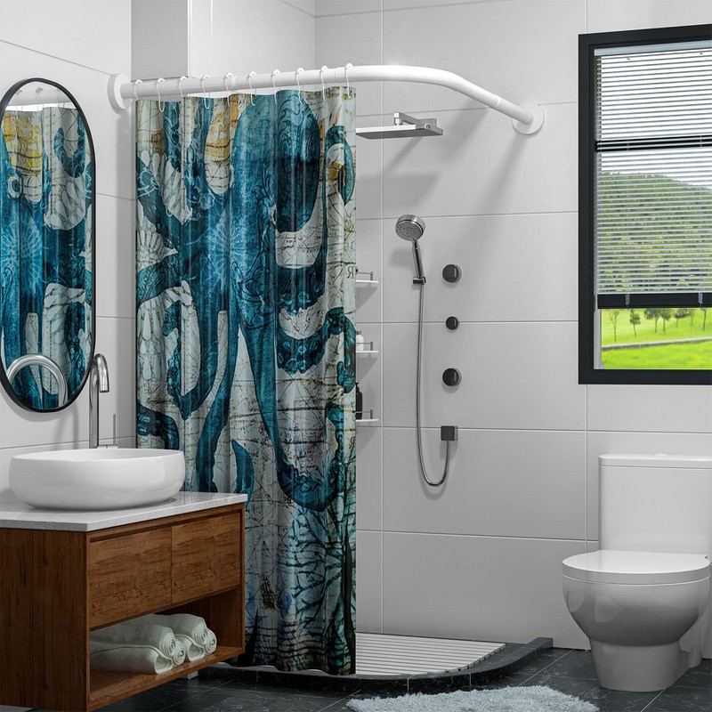 SIKAIQI Stretchable 304 Stainless L Shaped Bathroom Bathtub Corner Shower