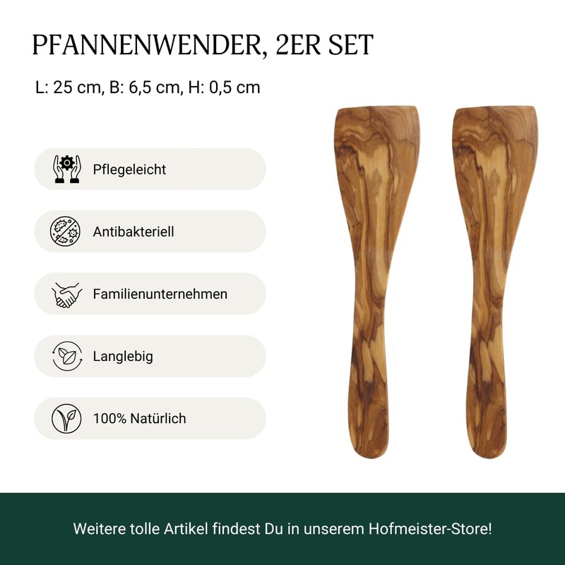 2 x HOFMEISTER® Spatula with Curved Head and Typical Olive