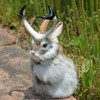 Realistic Jackalope Furry Wild Animal Replica Figurine Easter Bunny Spring
