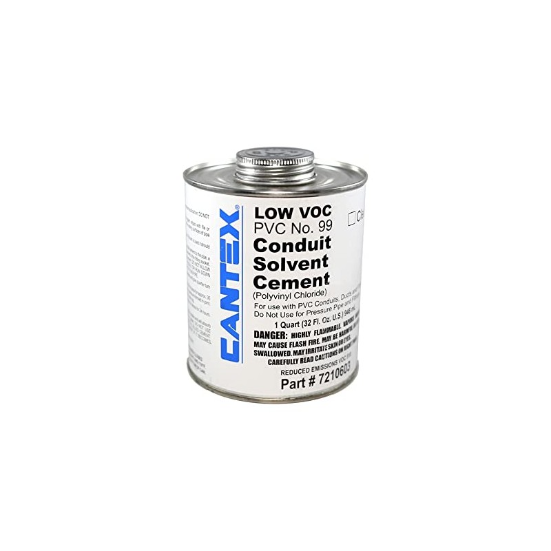 Cantex 7210603 PVC Solvent Cement Clear 1 qt