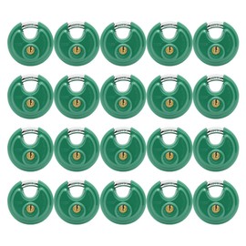 Unity Same Keyed Green Disc Padlock 2-3/4" (70mm) Premium self Storage Management Lock Truck, Trailer, Warehouse, Van (20)