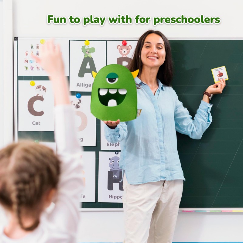 CHEFAN Alphabet Learning Toy,The Alphabet Monster,Letter Recognition Matching Game,Montessori Preschool