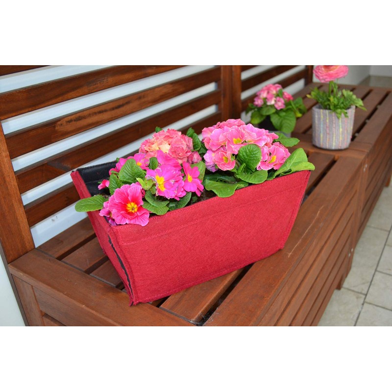 Felt Square Folding Planter Burgundy