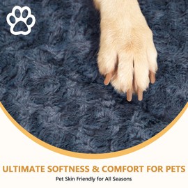 WagWonders Dog Bed Mat Washable Reversible Dog Crate Pad Soft Fluffy Pet Kennel Beds with Anti-Slip Bottom Dog Cat Sleeping Mattress for Medium Large Dogs, 35x22x1.5 Inch, Gray
