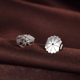 Earrings Back Locking Back Locking Earring Back Replacement for Diamond Studs Silver Earrings Backing Sterling Silver Earrings Back Safety Lifter Secure Earrings Back Hypoallergenic 2 Pairs