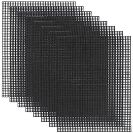 WADORN 8Pcs Plastic Mesh Canvas Sheets, 13.6 x 10.3 Inch Black Plastic Needlepoint Canvas Cross Stitch Mesh Acrylic Eye Mesh Screen for Embroidery Crafting Knit Crochet Project Make Aquarium Dividers