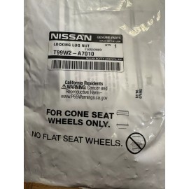 Nissan New Genuine OEM Factory Nissan WHEEL LOCKS Lug Nuts T99W2 A7010 Sealed In Bag