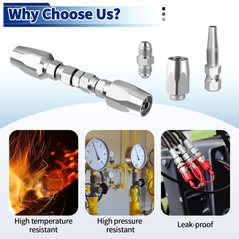Hydraulic Hose Repair Kit, 3/8'' Hydraulic Hose Field Repair Kit,