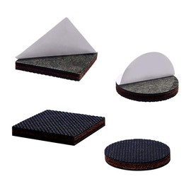 ceydeyjp Furniture Protection Pads, Natural Rubber 16 Pcs Scratch-Proof and Soundproofing Round Felt Pads, Anti-Slip Pad, Anti-Slip Rubber 1.5 inches (3.8 cm) / 16 Pcs/Round + Square