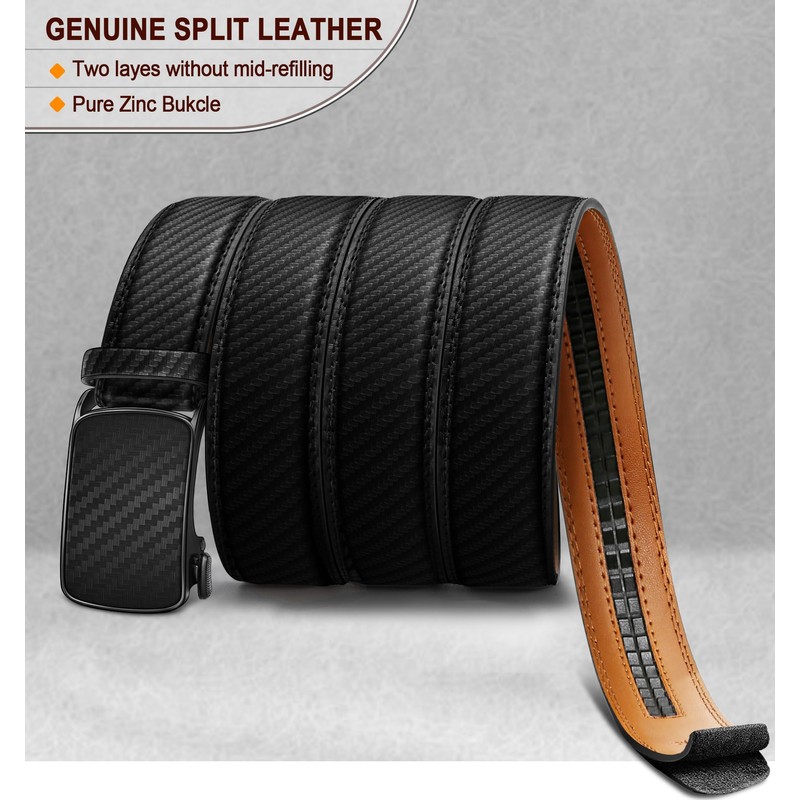 BULLIANT Men's Ratchet Belt Nontrimmable-Click Belt Adjustable for Men Gift