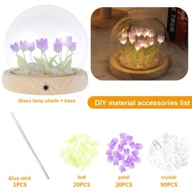 Tulip Lamp, DIY Tulip Night Light, Solke Tulip Lamp, Tulip DIY Light with 20 Tulips, LED Tulips Sleeping Table Lamp for Bedroom, Living Room, Desktop, Home Decoration