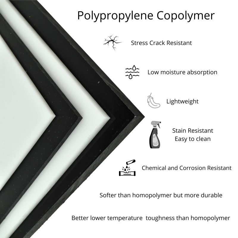BuyPlastic Black Polypropylene Copolymer (PPC) Plastic Sheet 3/8" x 6"