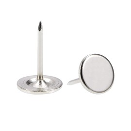 sourcing map Upholstery Nails 11 mm x 17 mm Flat Head Furniture Nails Silver Pack of 150