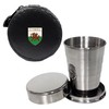 Knight 2oz Collapsible Drinking Cup with Leather Wales Cymru Case