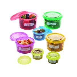 KitchenCraft Food Portion Control Pots, Ingredient Containers, Meal Prep Solution, BPA Free plastic, 9.5 x 7.5 x 16.5 cm, Multi-colour