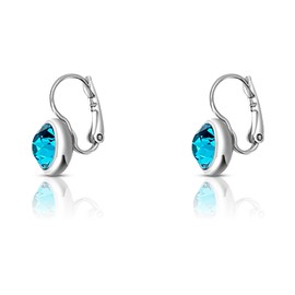 December Birthstone Earrings for Women – Blue Zircon Teal Austrian Crystal Dangle Earrings, Hypoallergenic and Lightweight, Elegant drop Jewelry, Birthday Gift for Her, Sparkling Accessories for Sensitive Ears