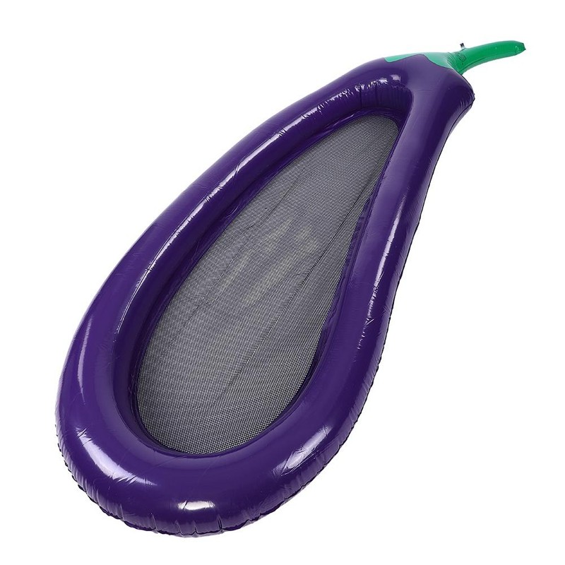 PVC Eggplant Shape Air Matress Swimming Pool Beach Inflatable Float