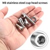 128-Piece M8 Screws Set, Cylinder Head Screws Nut Sets, Stainless