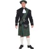 Schotte grün : Jacke, Schärpe, Barett, Rock und Gürtel, Erwachsenen-Größe:58/60