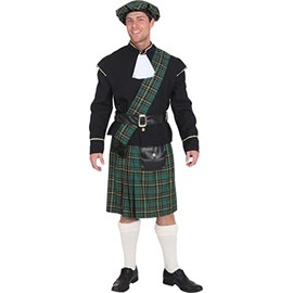 Schotte grün : Jacke, Schärpe, Barett, Rock und Gürtel, Erwachsenen-Größe:58/60