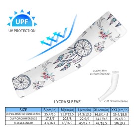 Xmkltbz 1 Pair Cooling Arm Sleeves, Unisex Warmer Spandex Sports Cover Uv Sun Protection for Cycling Golf Running XL Print Boho Bull Skull Ethnic Dreamcather Feathers Arrows Floral Flower