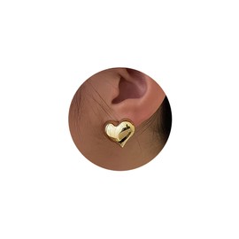 Gold Earrings for Women, Large Heart Stud Earrings Hypoallergenic Chunky Earrings Large Love Heart Stud Earrings Big Thick Stud Earrings Statement Chunky Earrings for Women 28mm