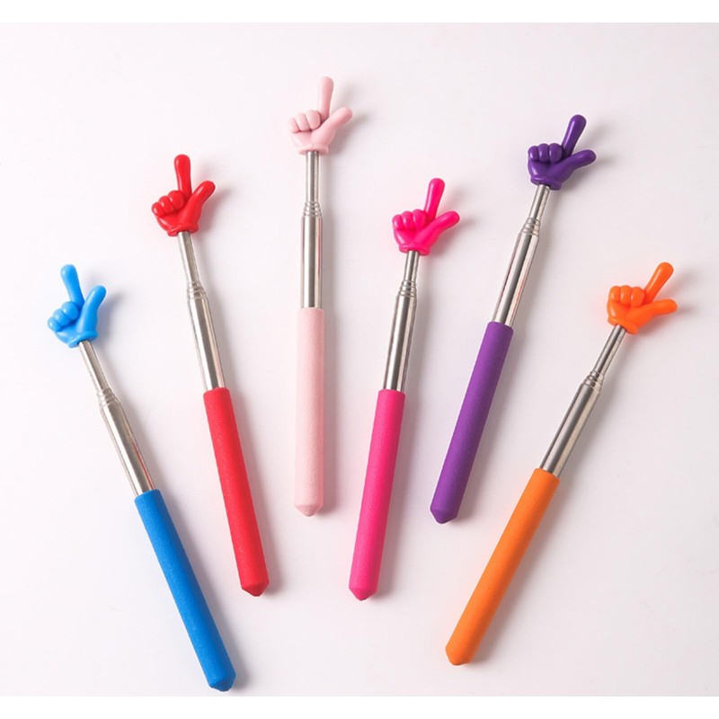 10Pcs Telescopic Teachers Pointer, Hand Pointer Finger Pointer Stick, Retractable