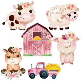 Hotop 42 Pcs Farm Animal Party Decorations and Supplies Farm Animals Decor Barnyard Party Decorations Farm Animal Cutouts with 50, Multi Color