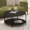 Furinno Besi 2-Tier Modern Round Coffee Table Table with Sturdy