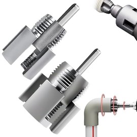 Integrated Internal & External Pipe Threading Tool, Upgrade Pipe Thread Cutting Tool, PVC Rethreading Tool for Water Pipes,1/2" and 3/4" Pipe Sizes Rethreading Tool for Electric Drill (1/2"+3/4")