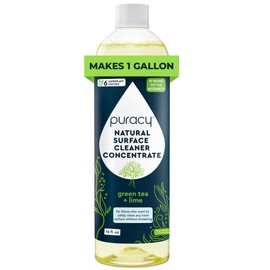 Puracy Puracy 99.9% Natural All Purpose Cleaner Concentrate - Makes 128oz Multi Purpose Cleaner - Green Tea & Lime - Surface Cleaner, Floor Cleaner, Kitchen, Cleaner, Bathroom Cleaner - Cleaning supplies