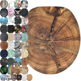 Sanilo Toilet Seat ROUND with Soft Close, Quiet and Slow Close Lid and Seat, Strong Bumpers and Hinges, Old Tree