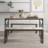 VECELO Kitchen Dining Table Set for 4, 55" Wood Rectangle