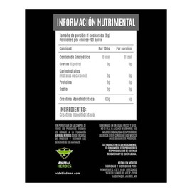 Suplemento alimenticio Birdman creatina monohidratada de alta pureza 450 g