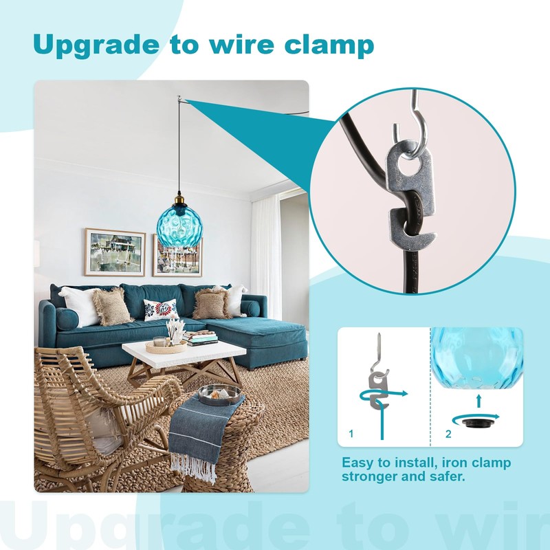 Pobllem Plug in Hanging Lamp, Modern Plug in Pendant Lighting