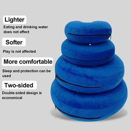 Pet Dog Inflatable Soft Healing Collar Cone Wound Medical Cat Protective Jackets - Soft PVC, Plush Outer Ring, Adjustable Neck Sizes for Dogs and Cats, Ideal for Post-Surgery Protection