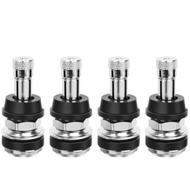 Msuhettu TR416 Valve Stem, 4 Pack Premium Metal Tire Valve Stems, High Pressure Metal Valve Stem Kit for Tubeless Tires, Fits 0.453" & 0.625" Rim Holes, 1.5" Long, Silver