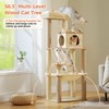 UYMI Wooden Cat Tree, 56.3-Inch Modern Cat Tower for Indoor