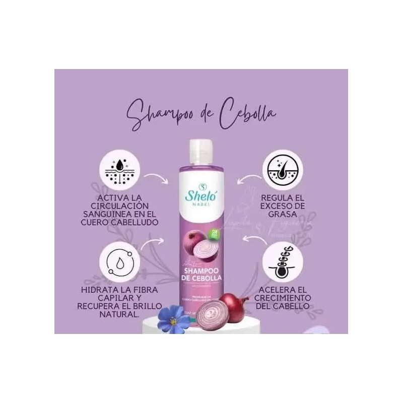Shampoo Sheló Nabel Cebolla 530 Antioxidante Fuerza 2pz