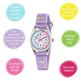 Tikkers Girls Analogue Classic Quartz Watch with Textile Strap TK0148