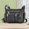 Collections Etc Adjustable Multi Zip Pockets Cross-Body Handbag