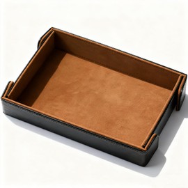 Socospace Valet Tray Desktop Storage Organizer Catchall Tray for Jewelry, Wallets, Watches, Keys, Coins, Phones, Glasses - Perfect for Nightstand, Desktop, Entryway table