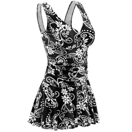 Long Torso Vintage Swimsuits for Older Women One Piece Ruched Swim Dress Swimwear Skirts