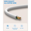 Flat Plug Short Power Extension Cord 1 Foot White 14