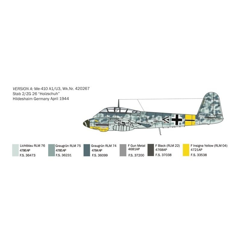 Italeri 0074 - Messerschmitt Me-410 "Hornisse" Model Kit Scala 1:72